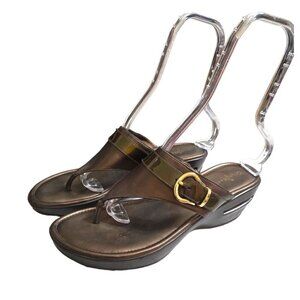 Cole Haan Air Melissa Bronze Thong Wedge Sandals Sz 11B